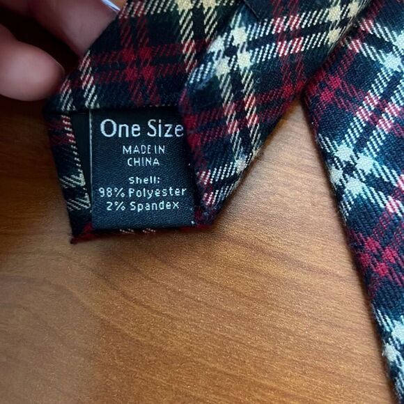 Banana Republic Factory Mens Slim Neck Tie Tartan Plaid Print Holiday Red Green - Picture 4 of 6